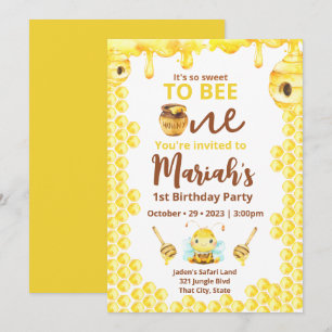 Dulce como una abeja en una invitación