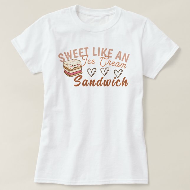 Dulce como una camiseta con sandwich de helado (Diseño del anverso)