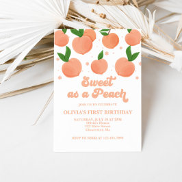 Dulce como una invitación de cumpleaños de Peach