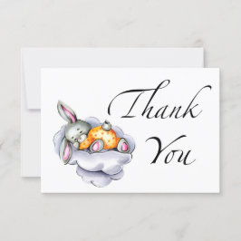 Dulce conejito ducha de bebé tarjeta de agradecimi