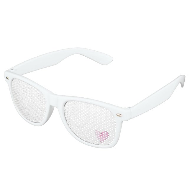 Dulce corazón Blanco Pink Love Fun Fiesta gafas de (Ángulo)