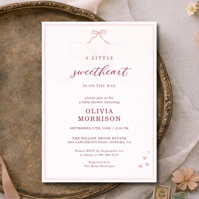 Dulce Corazón Coqueta Arco de Invitación para Baby (Subido por el creador)