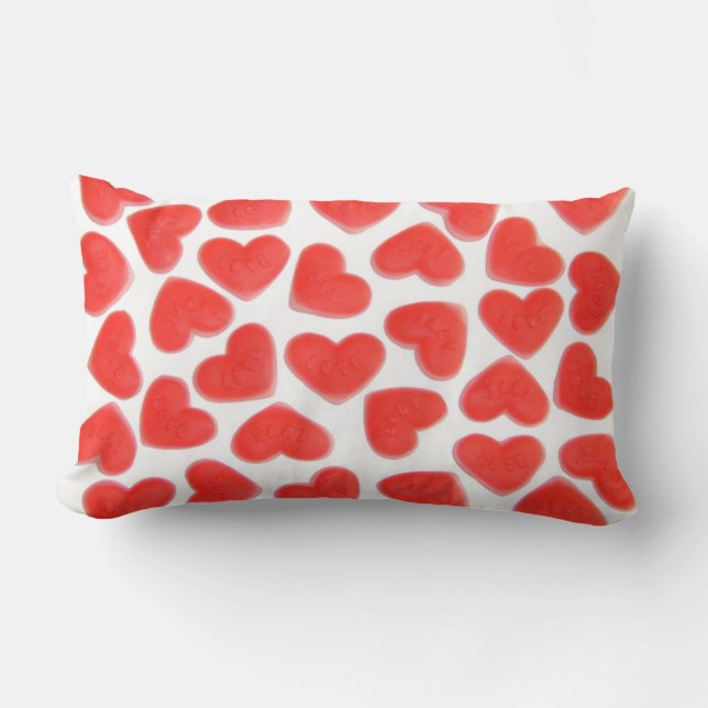 Dulce Corazones de espalda roja lanzar almohada lu (Anverso)