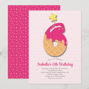 Dulce Crema de Hielo 6ª Invitación de Cumpleaños