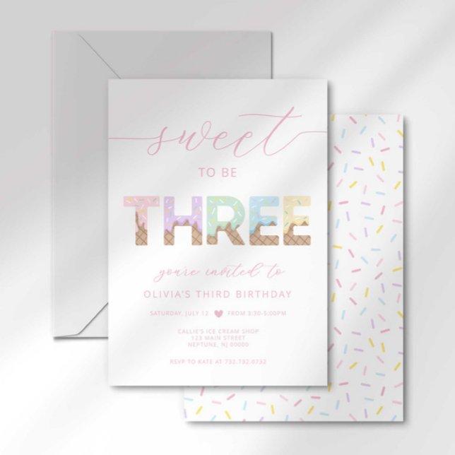 Dulce Cumpleaños 3 Invitación a la Fiesta de Helad (Subido por el creador)
