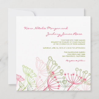 Dulce Dandelions rosado Invitación a la Boda Prima