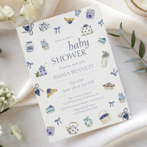 Dulce de Arándanos Invitación Acuarela para Baby S