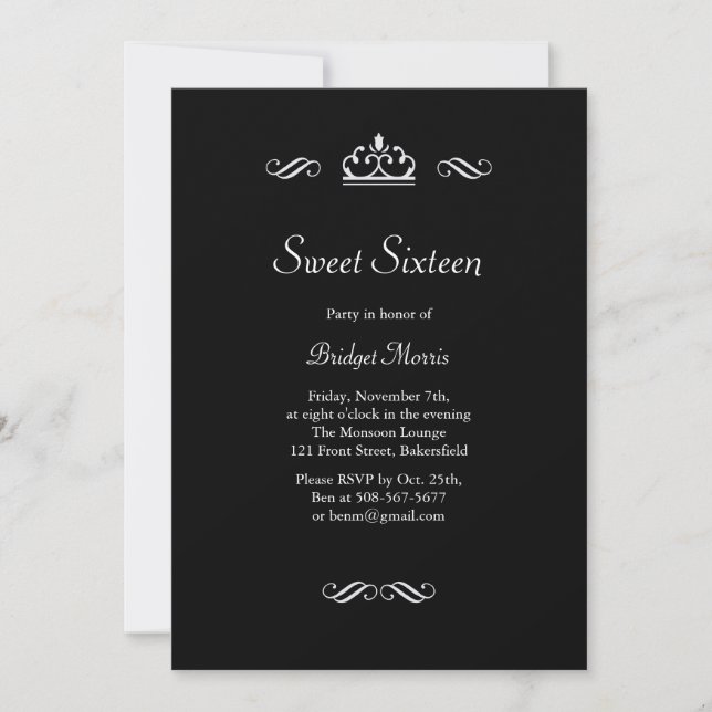 Dulce de hadas 16 invitaciones (Anverso)