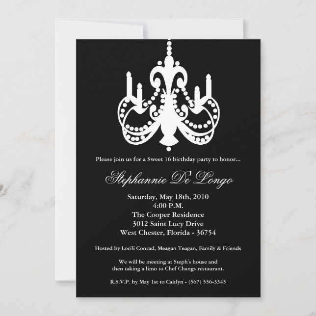 dulce de la lámpara 5x7 invitación de la pieza de (Anverso)