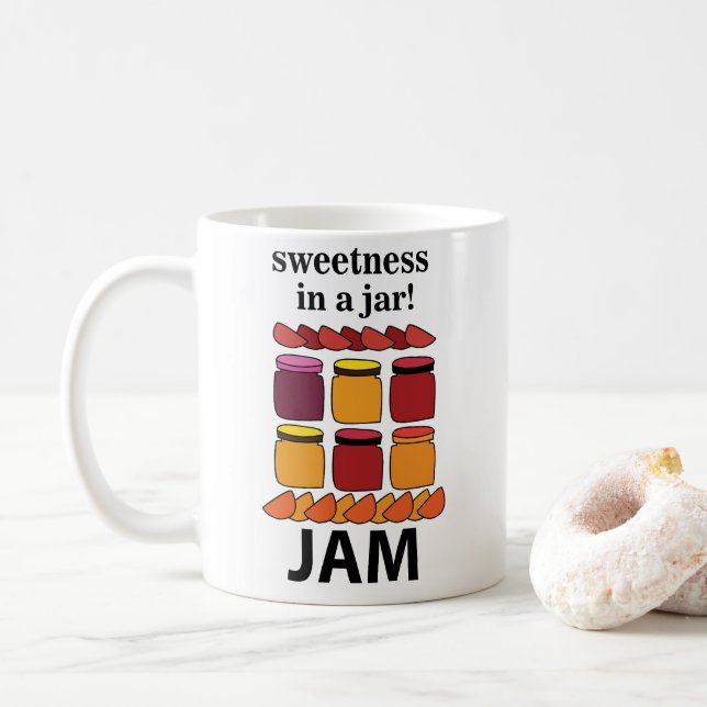 Dulce De Mermelada De Fruta En Una Jarra De Fruta  (Con donut)