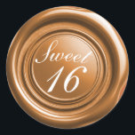Dulce de sello de cera de la vara naranja 16 Boda<br><div class="desc">personalizar con cualquier texto.</div>