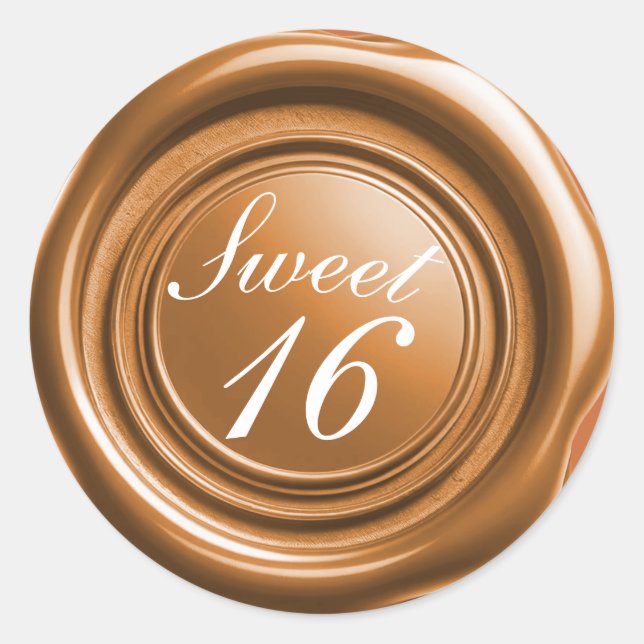 Dulce de sello de cera de la vara naranja 16 Boda (Anverso)
