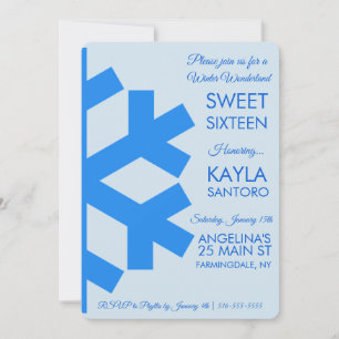 Dulce de Snowflake 16 Invitación