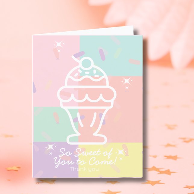 ¡Dulce de ti por venir! Tarjeta de agradecimiento  (So Sweet of You to Come! Folded Thank You Card)