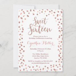 Dulce Dieciséis cumpleaños Invitación Rosa Oro
