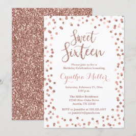 Dulce Dieciséis cumpleaños Invitación Rosa Oro