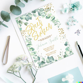 Dulce Dieciséis Eucalyptus Invitación de cumpleaño