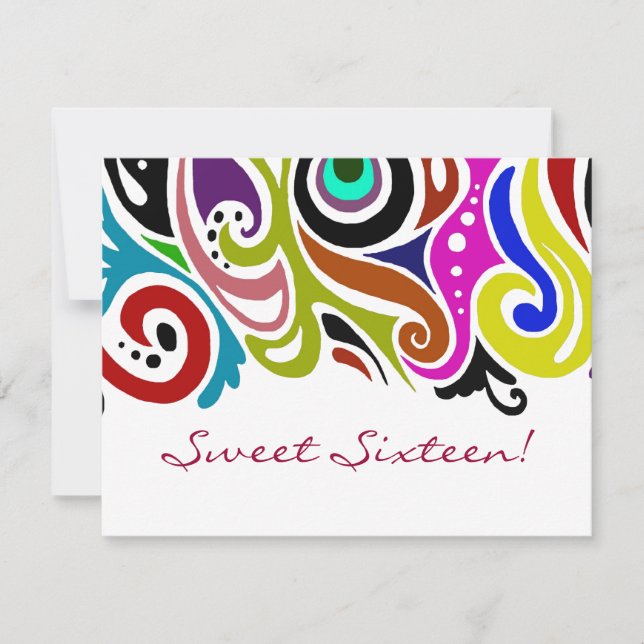 Dulce Dieciséis Fiestas ~ Invitaciones (Anverso)