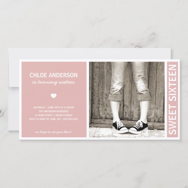 DULCE DIECISÉIS | INVITACIÓN DE CUMPLEAÑOS (Anverso)