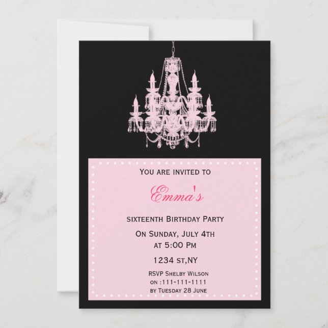 Dulce Dieciséis invitaciones a fiestas (Anverso)