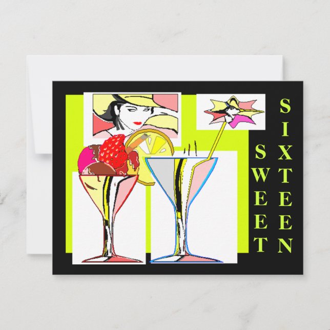 Dulce Dieciséis invitaciones a la fiesta de indulg (Anverso)