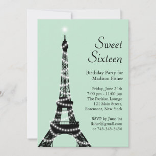 Dulce Dieciséis invitaciones a la Torre Eiffel en 