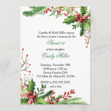 Dulce Dieciséis Invitaciones Acuarela Botánica