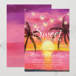 Dulce Dieciséis invitaciones de cumpleaños a Beach