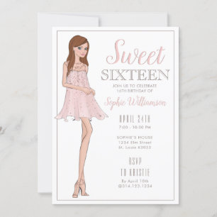 Dulce Dieciséis invitaciones de cumpleaños de Chic