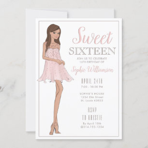 Dulce Dieciséis invitaciones de cumpleaños de Chic