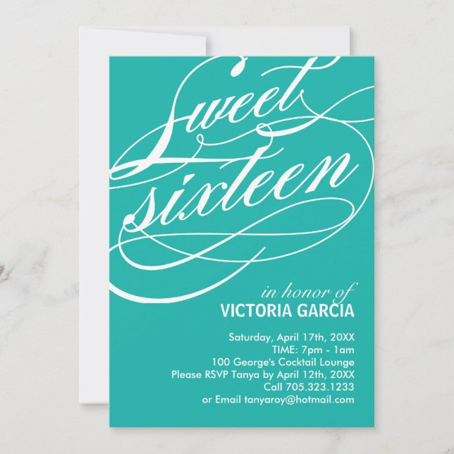 Dulce Dieciséis Invitaciones De Las Partes (Anverso)