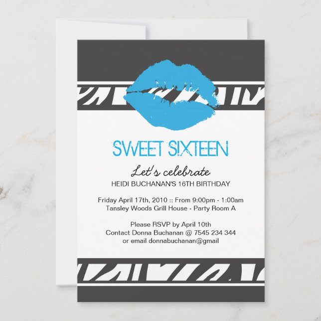 Dulce Dieciséis Invitaciones De Las Partes (Anverso)
