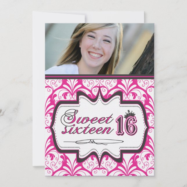 Dulce Dieciséis Invitaciones - Personalizable (Anverso)