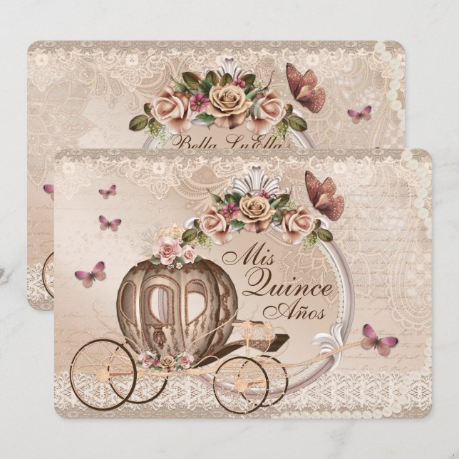 Dulce Dieciséis Invitaciones Quinceanera de Cumple (Anverso / Reverso)