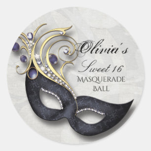 Dulce dieciséis mascaradas Pegatina Blk