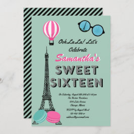 Dulce Dieciséis Paris Feliz Cumpleaños Tarjeta de