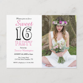 Dulce Dieciséis Pink 16a. Invitación a la foto de 