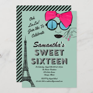 Dulce Dieciséis tarjetas de invitación para cumple
