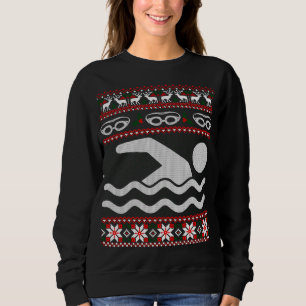 Dulce divertido nadando Navidades feos Sweater