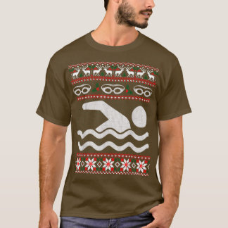 Dulce divertido nadando Navidades feos Sweater