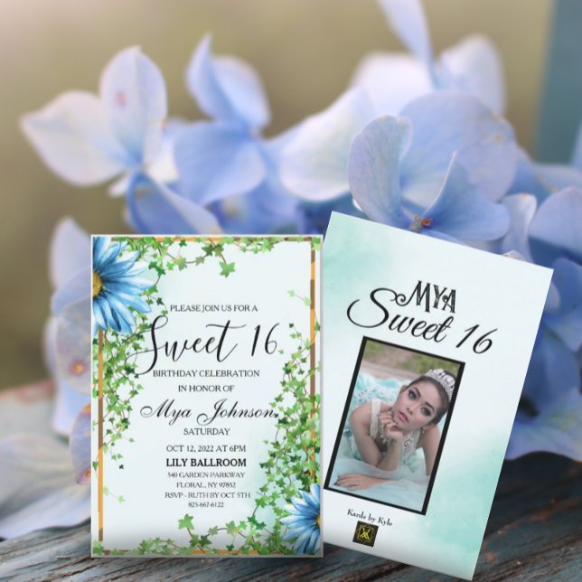 Dulce dulce de hiedra azul 16 Invitación (Subido por el creador)