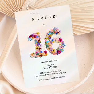 Dulce estético 16 Invitación de cumpleaños 16ª mod