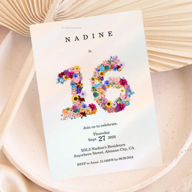 Dulce estético 16 Invitación de cumpleaños 16ª mod (Subido por el creador)