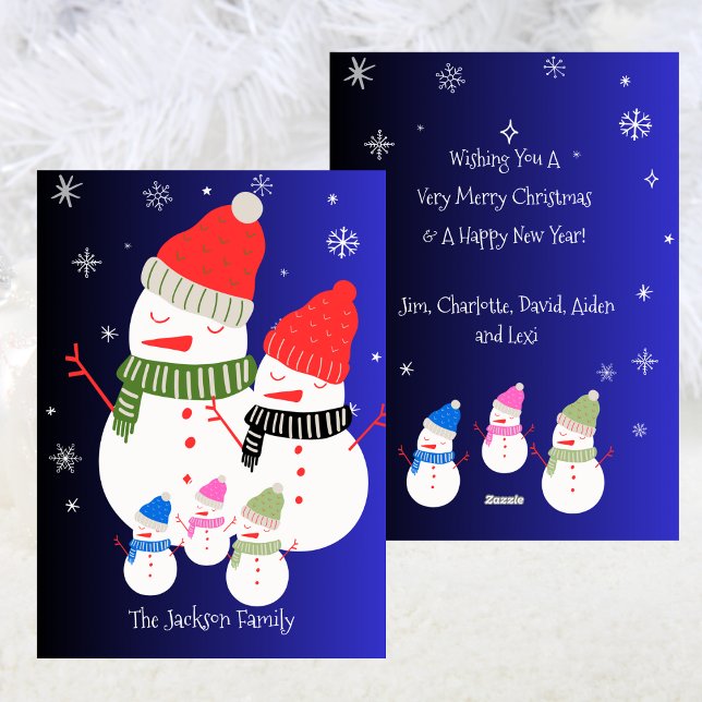 Dulce Familia de Muñeco de Nieve Navidad Fiesta Na (Cute Snowman Family Christmas Holiday)