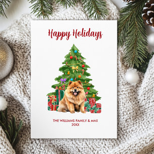 Dulce familia de perro Chow Chow Navidad