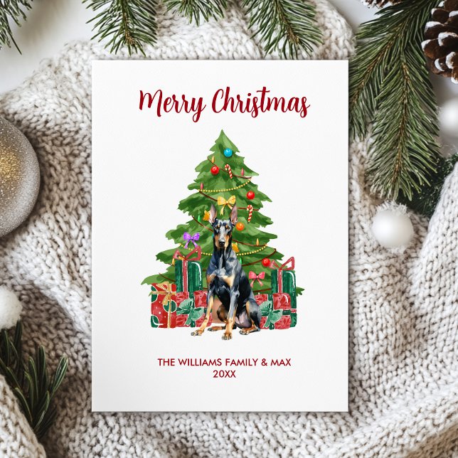 Dulce familia de perro Doberman en Navidad (Subido por el creador)