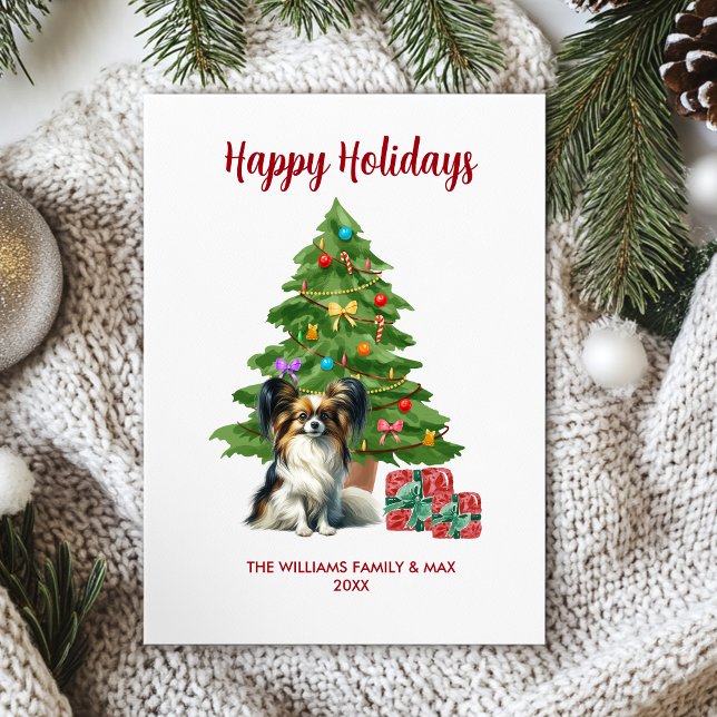 Dulce familia de perro Papillon en Navidad (Subido por el creador)