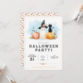 Dulce Fantasma de Acuarela Gato Negro Calabaza Hal
