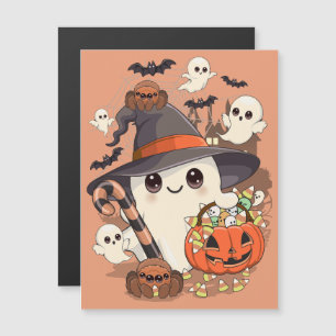 Dulce Fantasma de Halloween en Estilo Kawaii