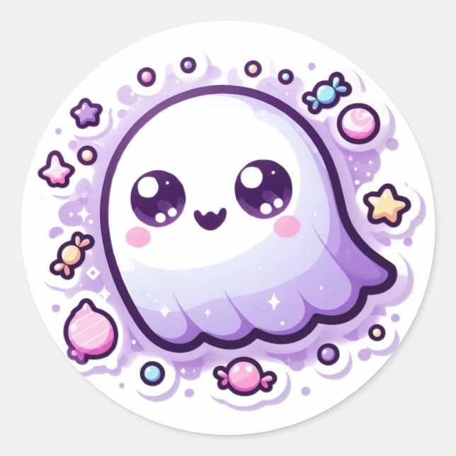 Dulce Fantasma de Kawaii Arte de Pegatinas Vibraci (Anverso)
